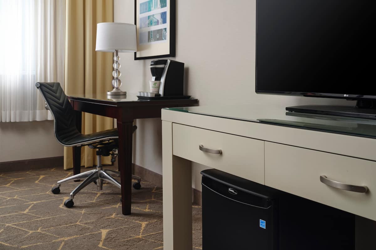 1 bedroom, desk, laptop workspace, iron/ironing board