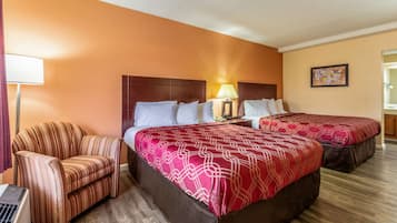 Standard Room, 2 Queen Beds, Non Smoking | Soundproofing, free WiFi, bed sheets, alarm clocks