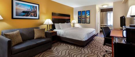 Premium bedding, pillow-top beds, desk, iron/ironing board