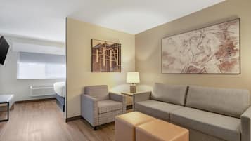 Suite, 1 Queen Bed, Non Smoking, Refrigerator & Microwave | In-room safe, desk, blackout drapes, iron/ironing board