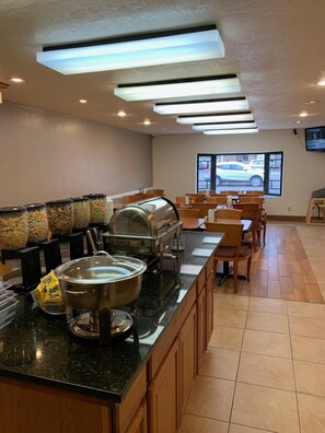 Free daily self-service breakfast 