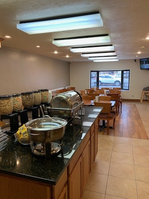 Free daily self-service breakfast