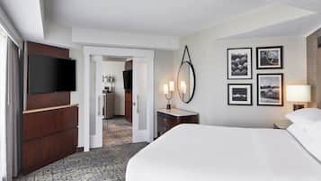 Suite, 1 King Bed with Sofa bed | Premium bedding, down comforters, pillowtop beds, in-room safe