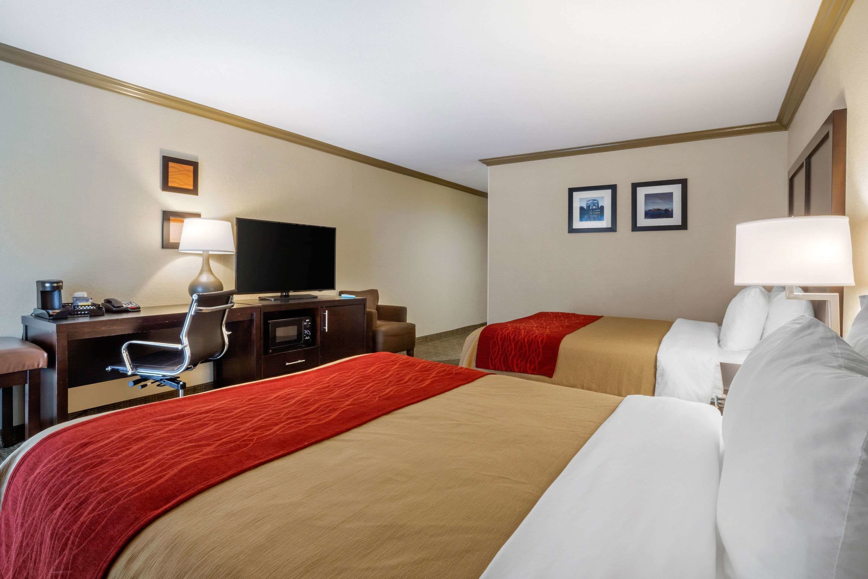 standard room, 2 queen beds, non smoking | premium bedding, pillow-top beds, desk, laptop workspace