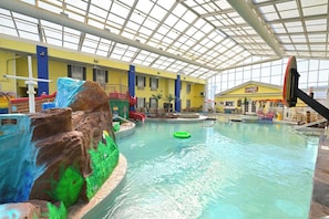 Indoor pool, open 8 AM to 10 PM, sun loungers