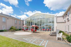 Indoor pool, open 8 AM to 10 PM, sun loungers