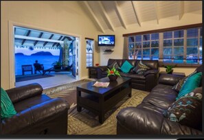 Executive Bungalow, 2 Bedrooms, Ocean View, Beachfront | Living area - Blue Waters Inn (Speyside)