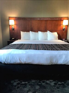 1 bedroom, desk, blackout drapes, iron/ironing board