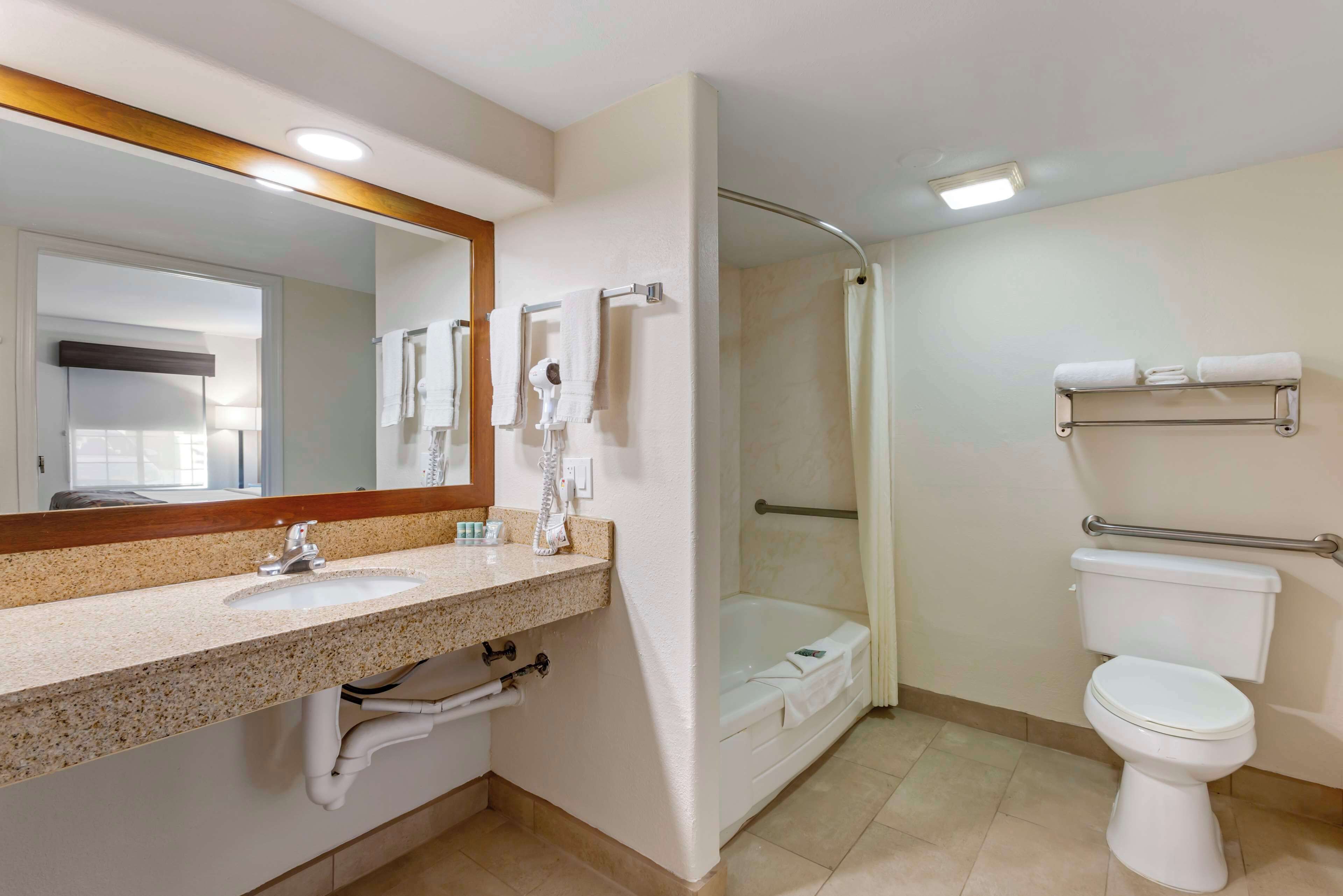standard room, 1 queen bed, accessible, bathtub | bathroom | free toiletries, hair dryer, towels, soap