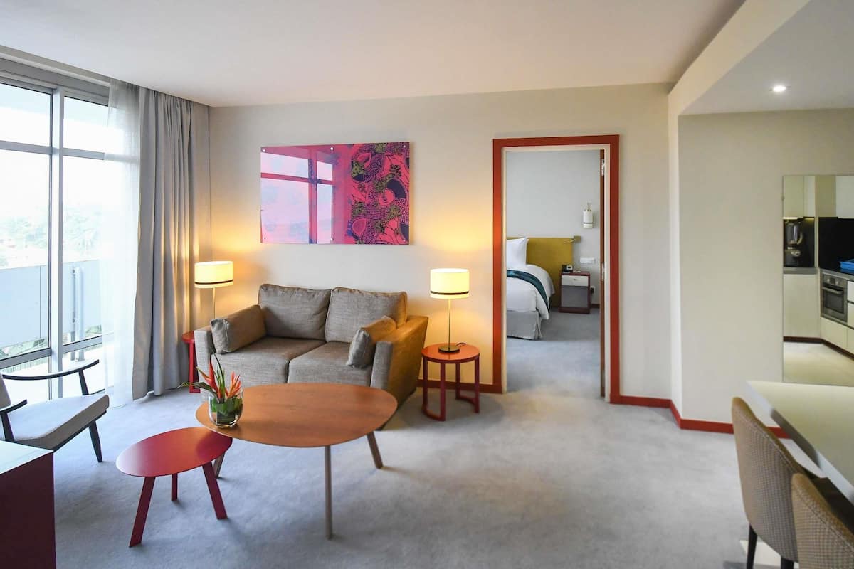 Huoneisto, 1 makuuhuone | Egyptinpuuvillaiset lakanat, ylelliset vuodevaatteet