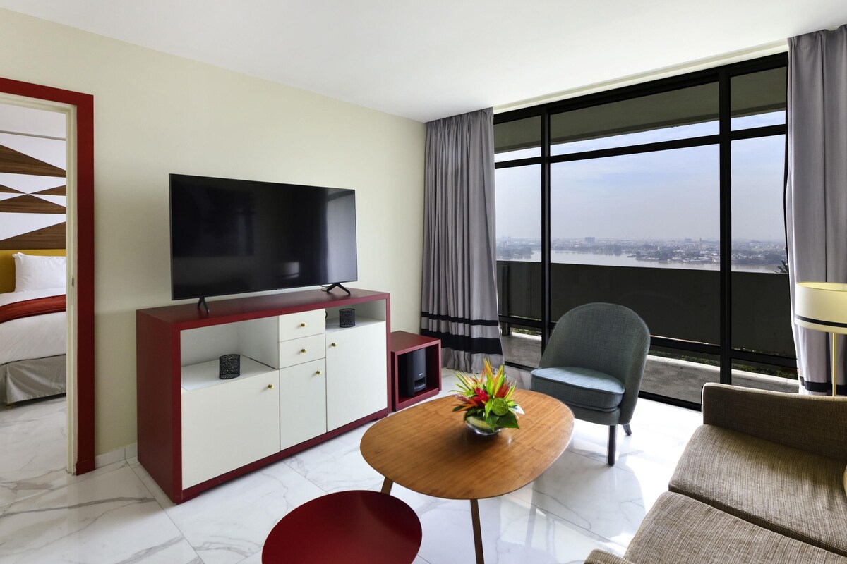 Suite, 1 kingsize bed, balkon (Prestige) | Lakens van Egyptisch katoen, luxe beddengoed, pillowtop-bedden