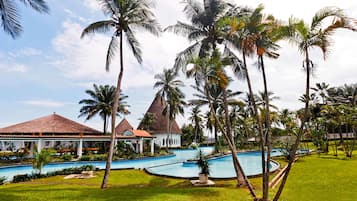 2 outdoor pools, pool umbrellas, sun loungers