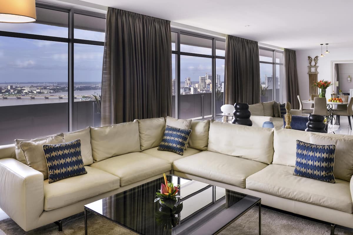 Presidential Suite, Multiple Beds, Balcony, Lagoon View | Egyptian cotton sheets, premium bedding, pillow-top beds, minibar