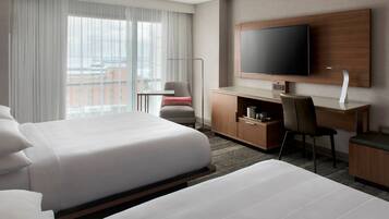 Premium bedding, down comforters, pillowtop beds, desk
