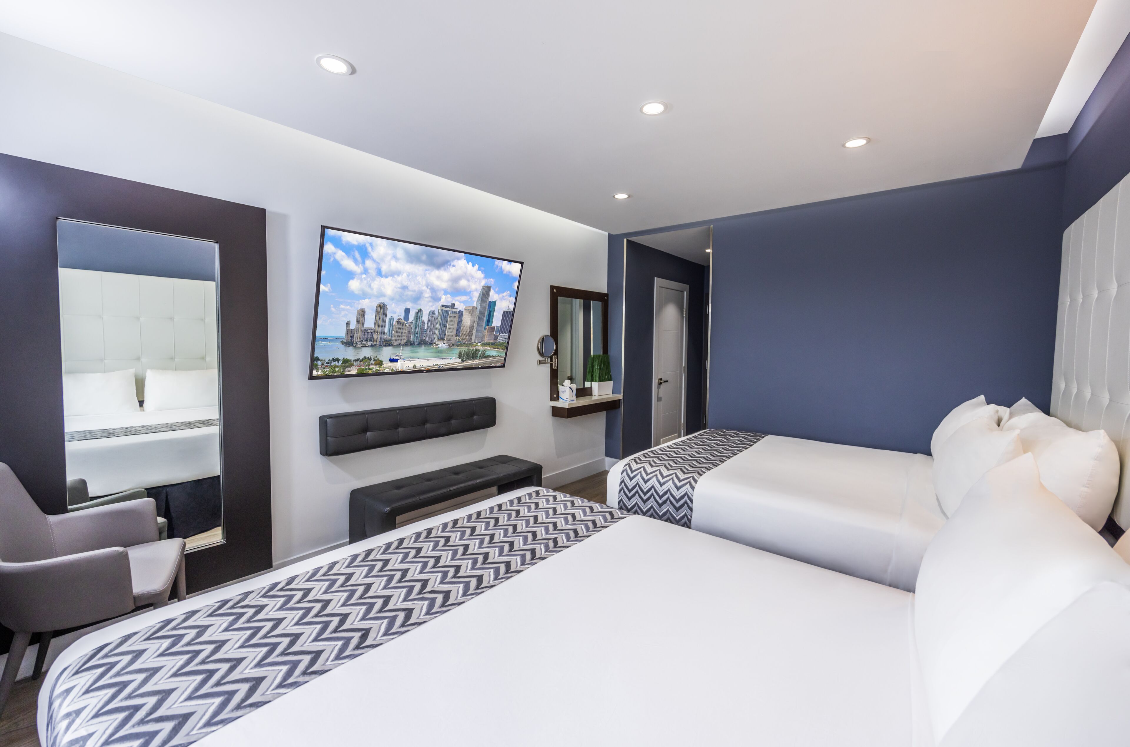 deluxe double queen | premium bedding, pillow-top beds, in-room safe, individually furnished