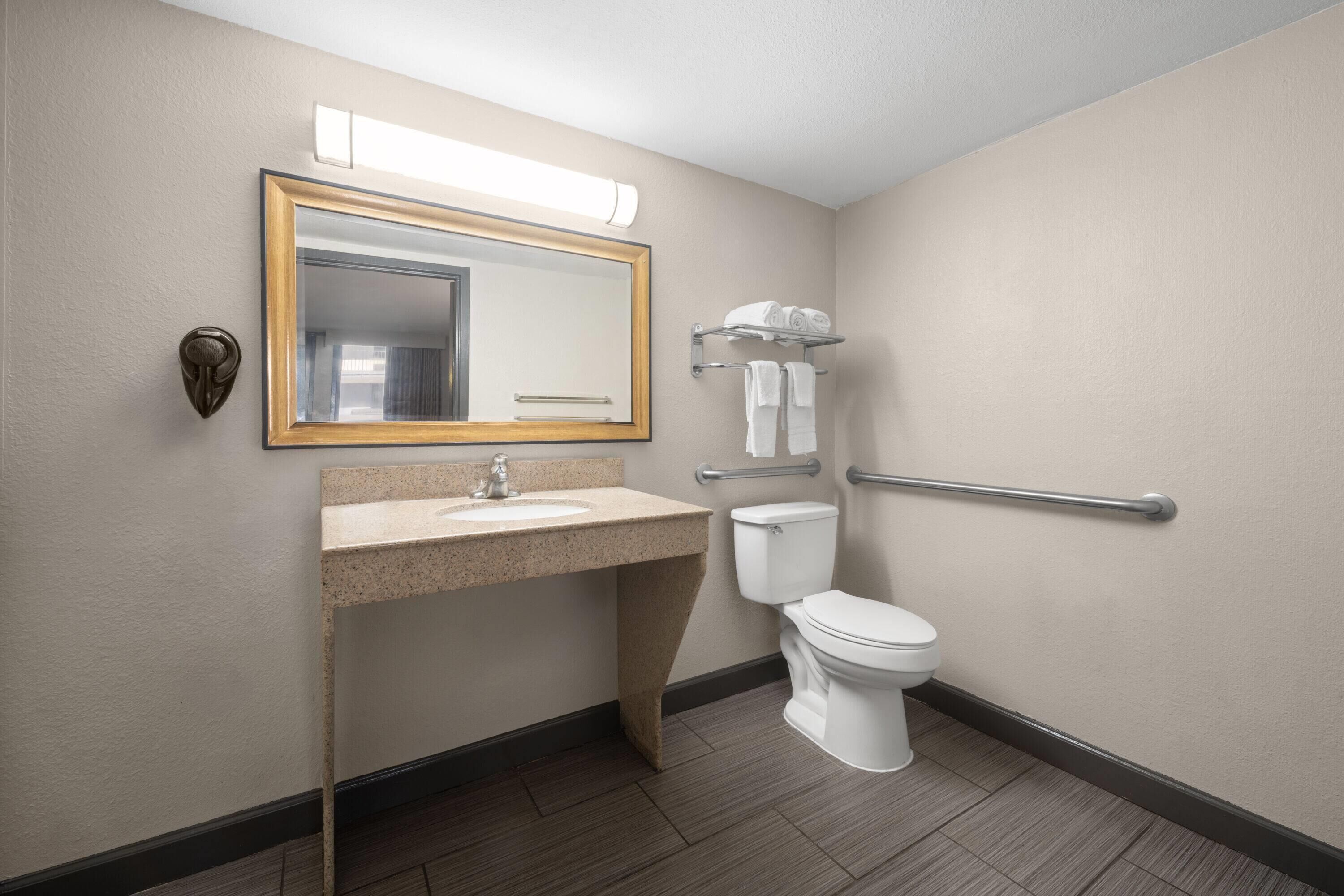 Chambre, 1 très grand lit, accessible aux personnes à mobilité réduite (Mobility Accessible) | Salle de bain accessible aux personnes à mobilité réduite