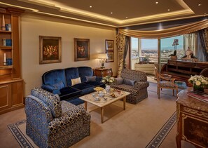 Premium Suite, 1 King Bed, Business Lounge Access (Rome View) | Living area | 42-inch LED TV with satellite channels, TV, DVD player