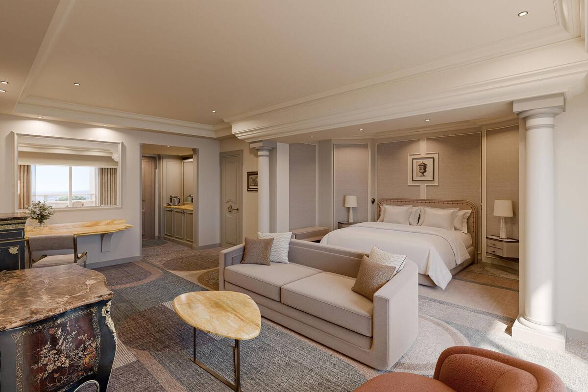 Suite, 1 King Bed (Alcove Suite, Spa/Club Lounge Access) | Oppholdsområde | En 42-tommers LED-TV med Parabol-TV samt TV og DVD-spiller