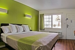 Laptop workspace, free WiFi, bed sheets