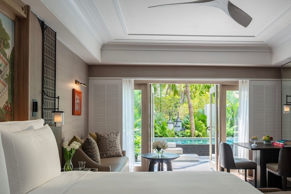 Garden Pool Suite | Premium bedding, down comforters, minibar, in-room safe