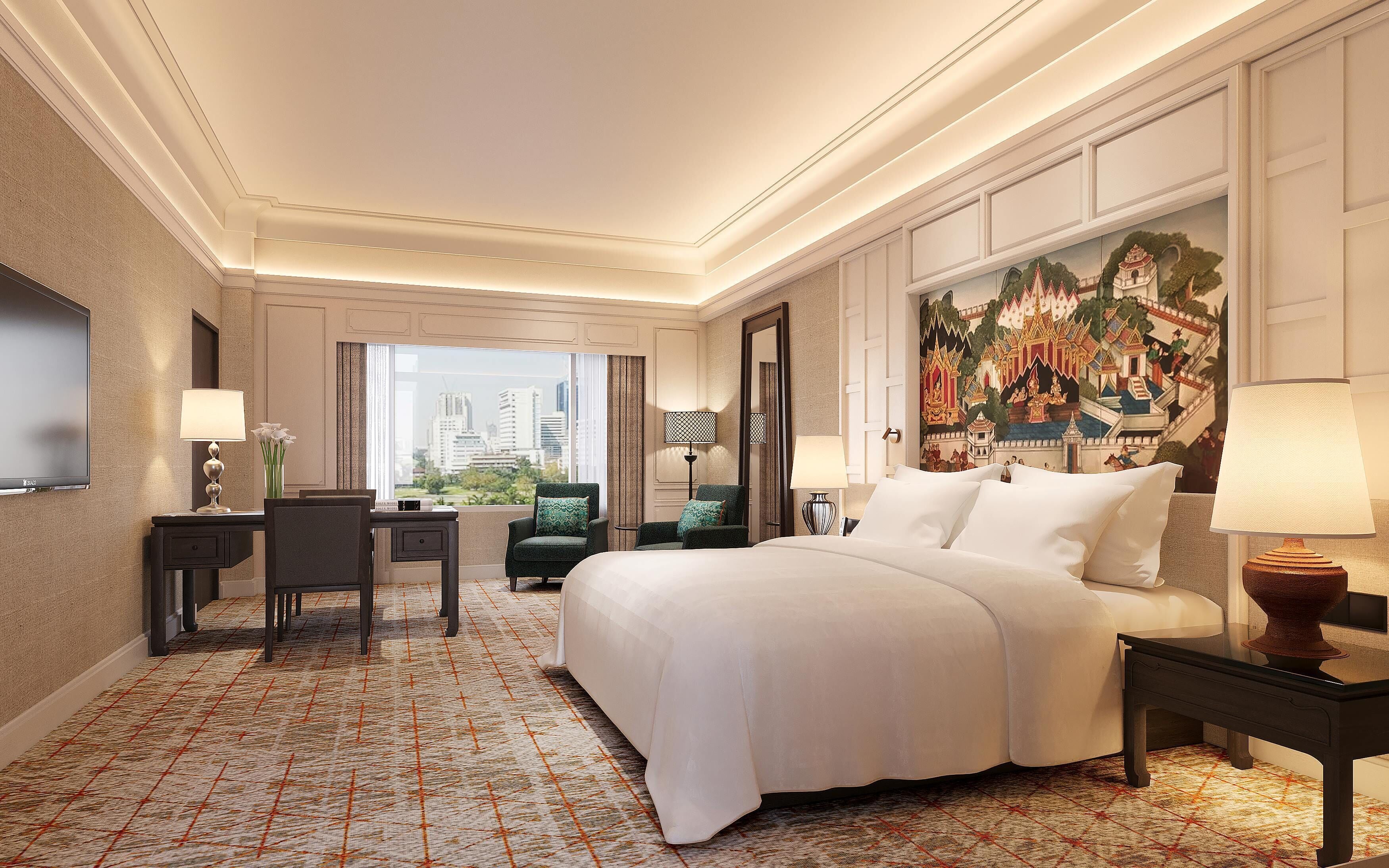 Habitación (Siam) | Ropa de cama de alta calidad, edredones de plumas, minibar y caja fuerte