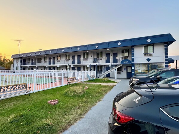 Guests can relax in the outdoor garden or enjoy the view from the balconies.