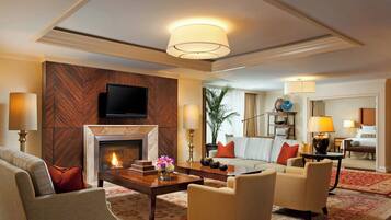 55-inch flat-screen TV with cable channels, TV