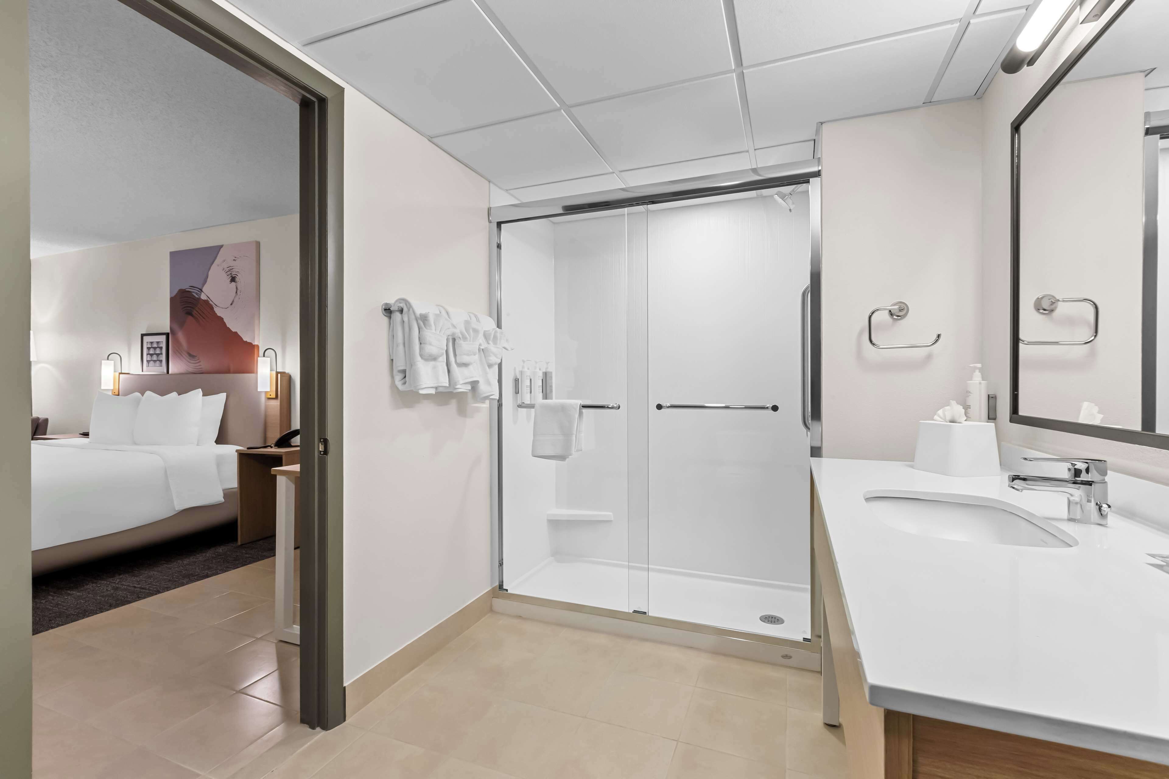 Estudio, 1 cama de matrimonio grande | Ducha del cuarto de baño