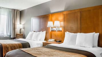 Premium bedding, down comforters, Select Comfort beds, desk