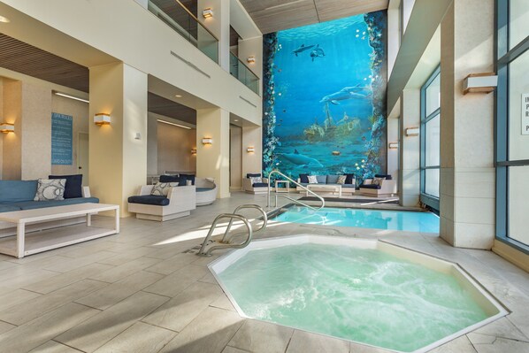 Indoor pool, outdoor pool, open 6:00 AM to 9:00 PM, sun loungers