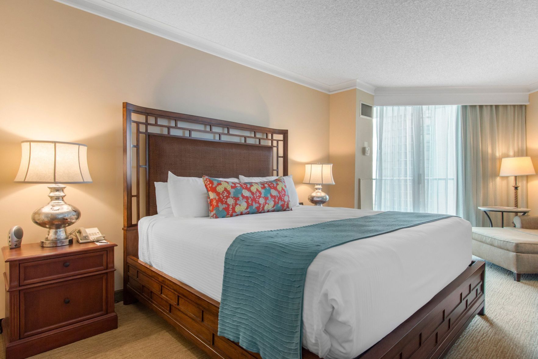 Egyptian cotton sheets, premium bedding, down comforters, in-room safe