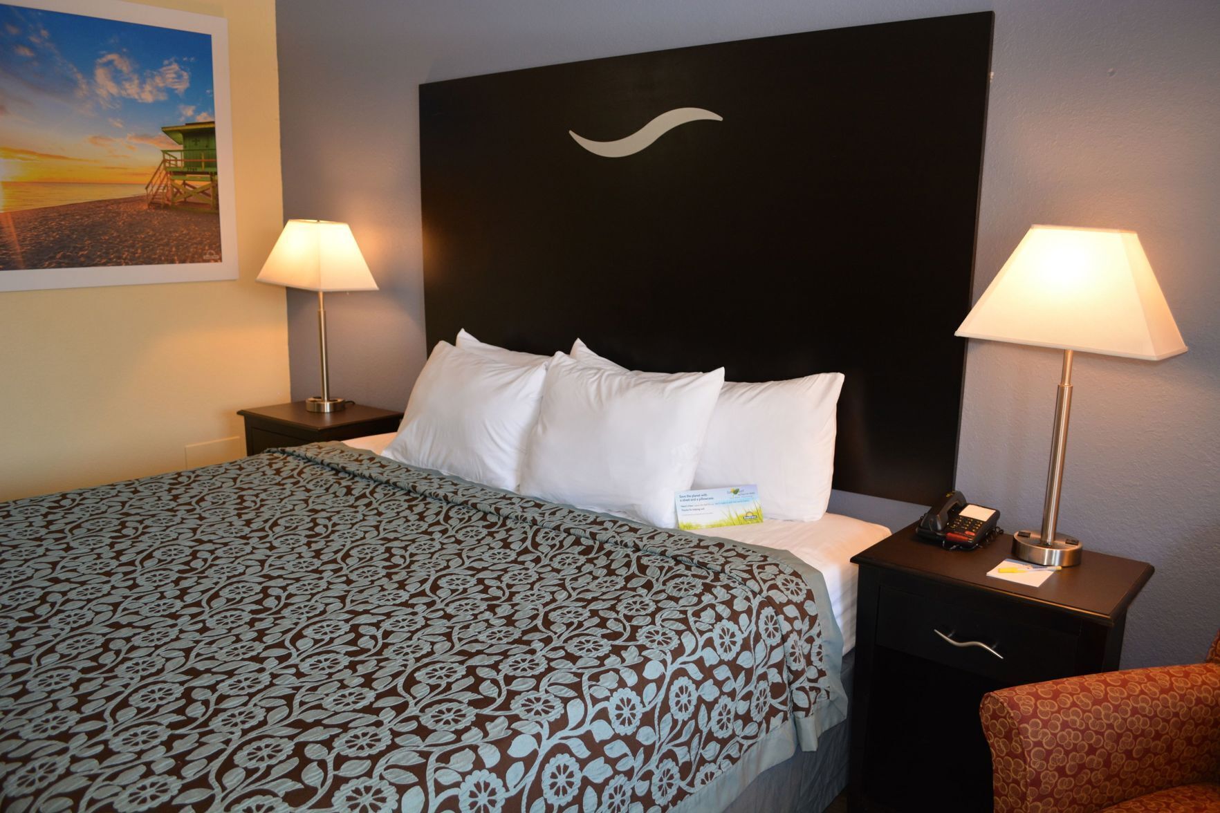 Premium bedding, desk, blackout curtains, iron/ironing board