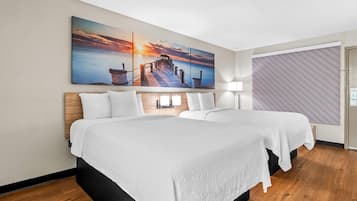 Premium bedding, desk, blackout drapes, iron/ironing board