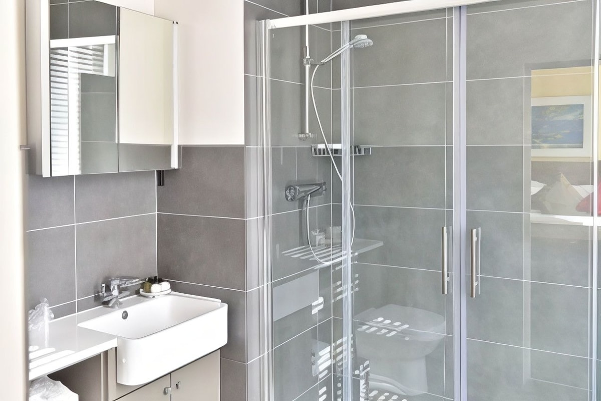 Bathroom | Combined shower/bathtub, free toiletries, hair dryer, towels