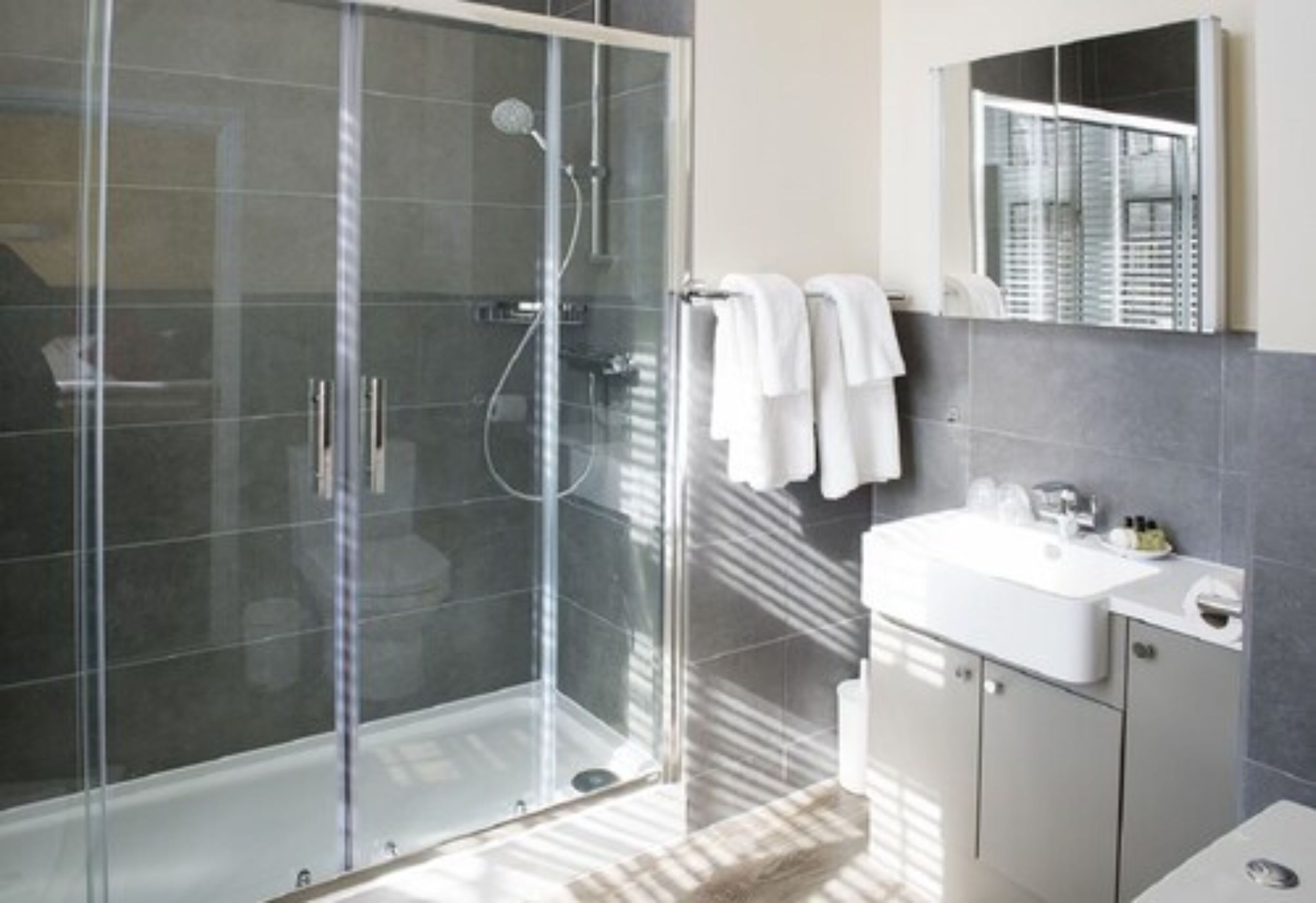 standard twin room | bathroom | combined shower/bathtub, free toiletries, hair dryer, towels