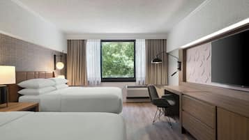 Room, 2 Double Beds | Premium bedding, desk, laptop workspace, iron/ironing board