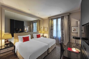 Premium bedding, memory foam beds, in-room safe, desk