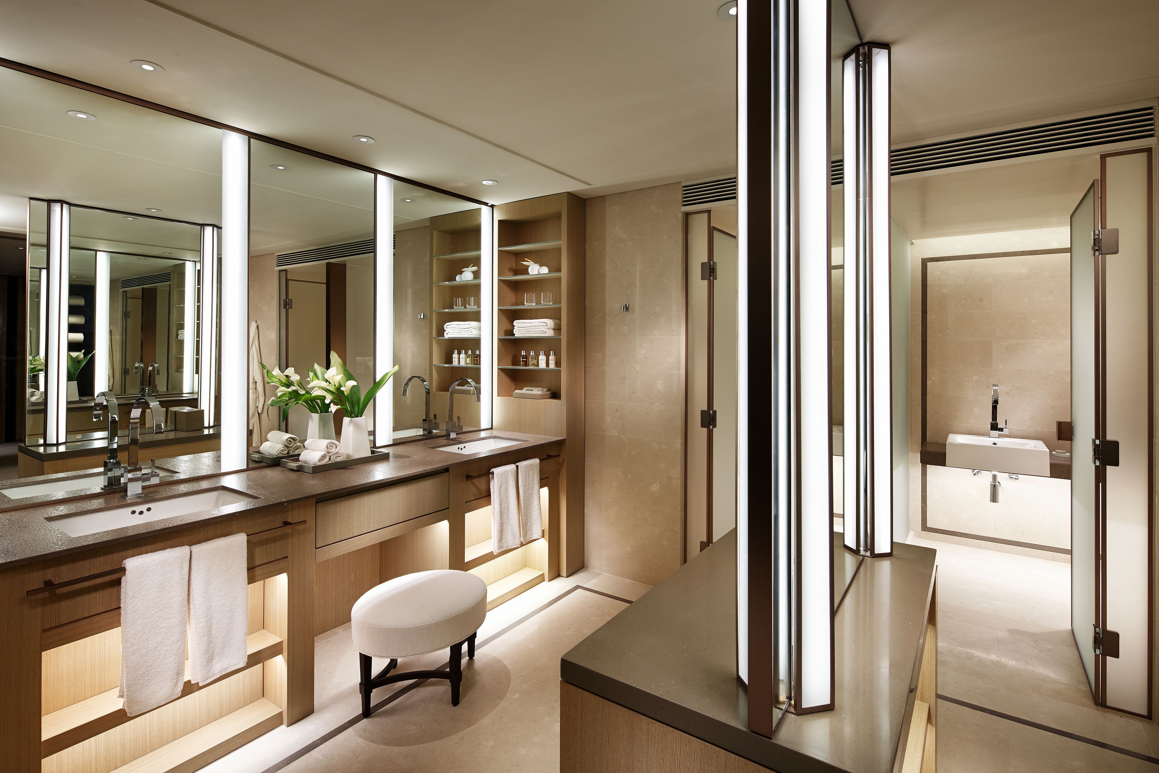 shilla suite | bathroom | combined shower/bathtub, rainfall showerhead, hair dryer, bathrobes