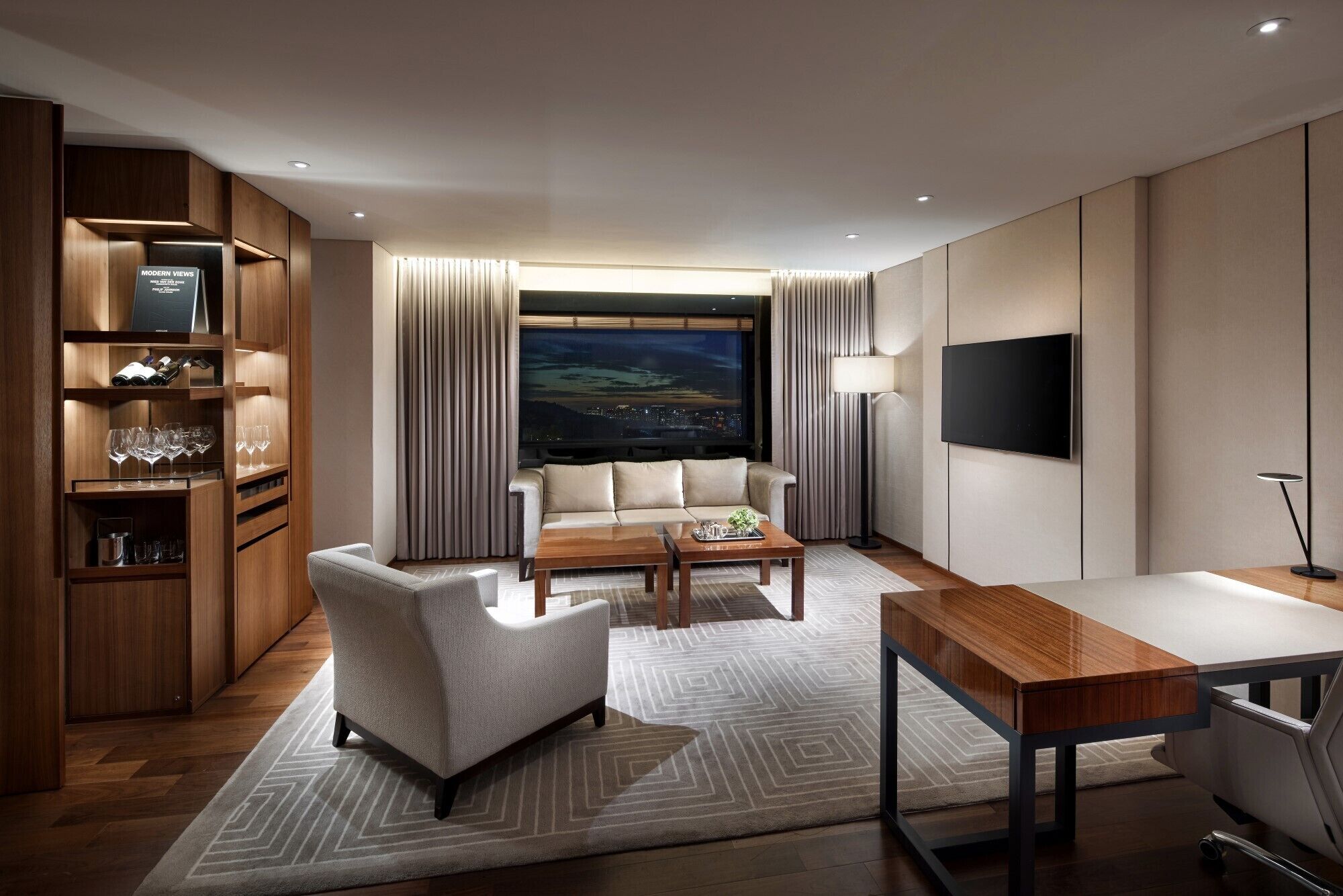 premier suite (outdoor pool access excluded) | living area | 55-inch tv with cable channels