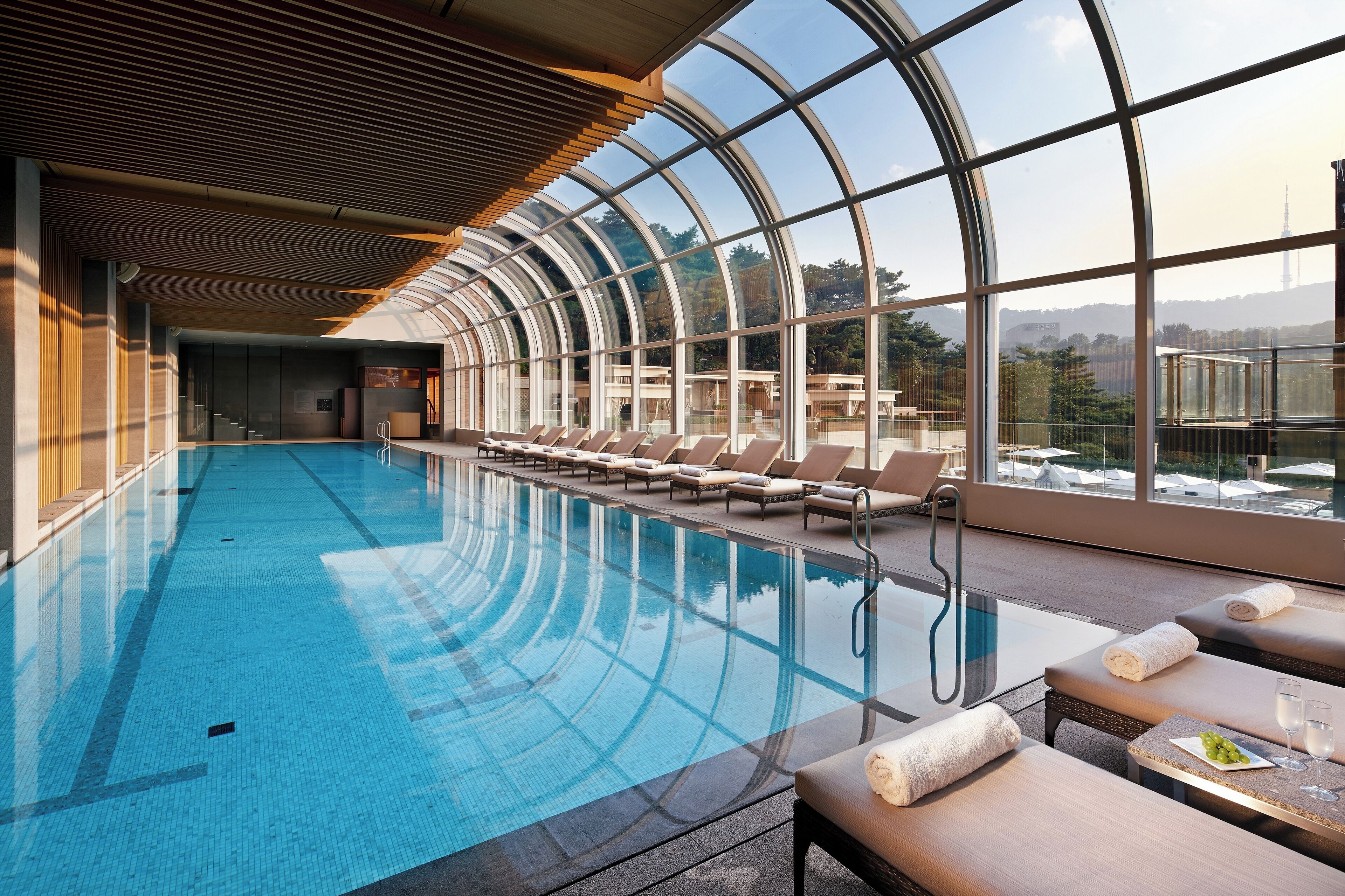 Indoor pool, seasonal outdoor pool, sun loungers