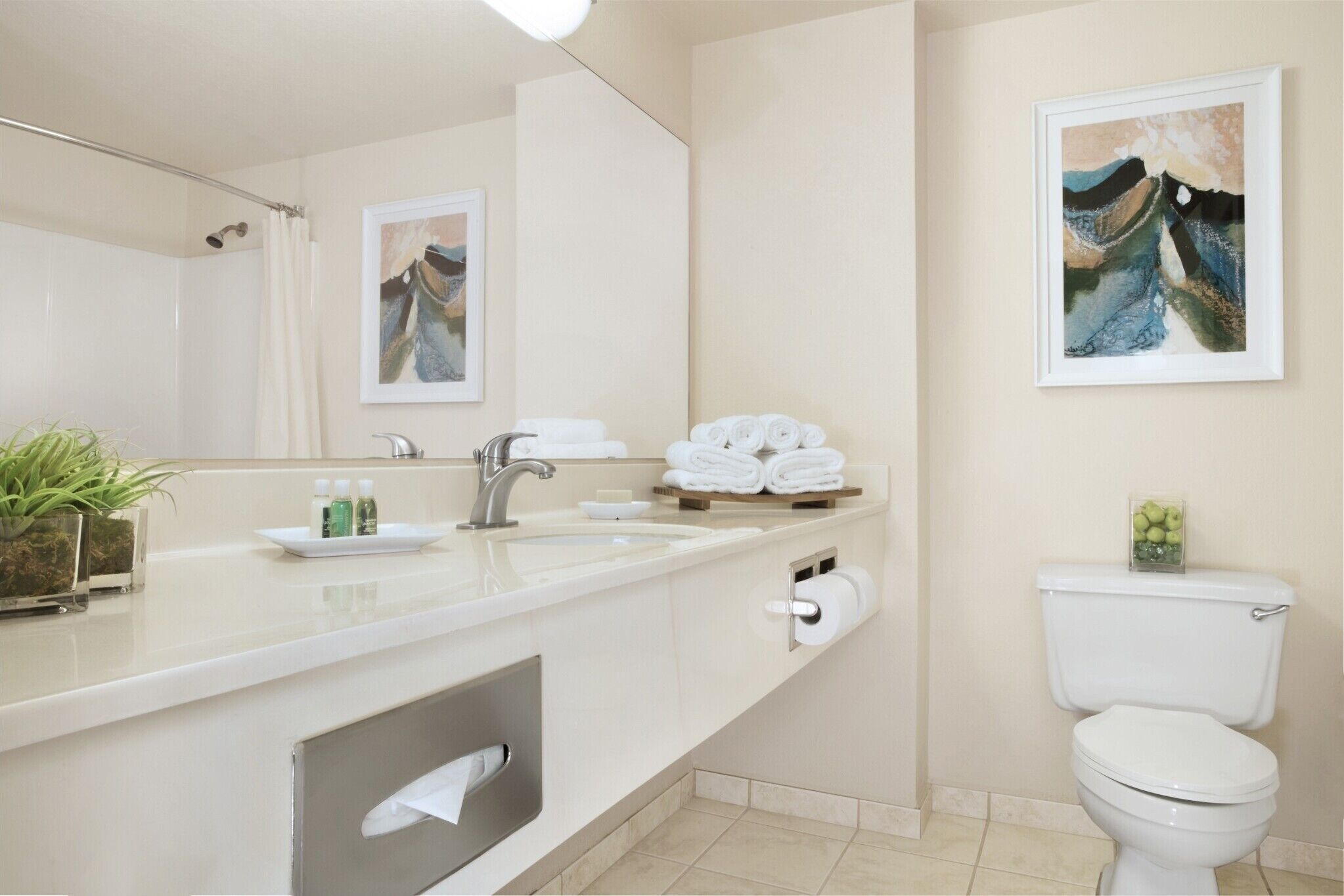 淋浴/盆浴组合、免费洗浴用品、吹风机、毛巾