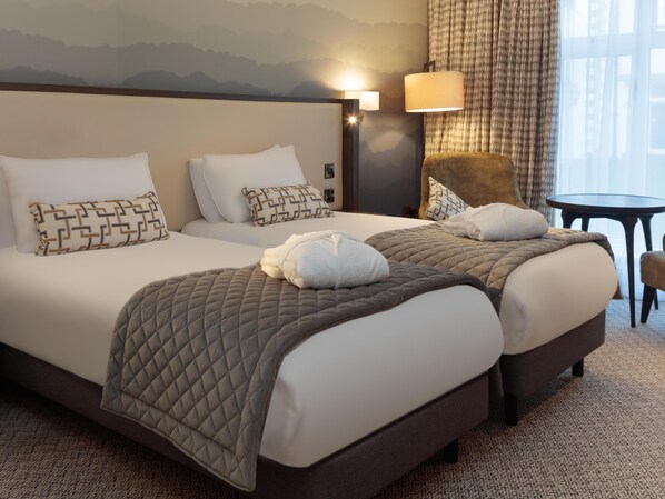 1 bedroom, desk, blackout curtains, iron/ironing board