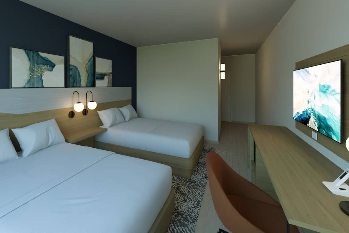 Rum - 2 dubbelsängar - icke-rökare | Sängtillbehör av högsta kvalitet och värdeförvaringsskåp på rummet