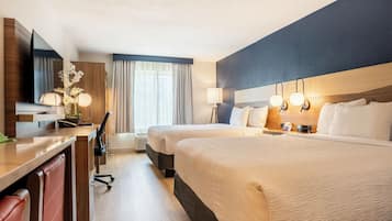 Room, 2 Double Beds, Non Smoking | Premium bedding, in-room safe, desk, laptop workspace