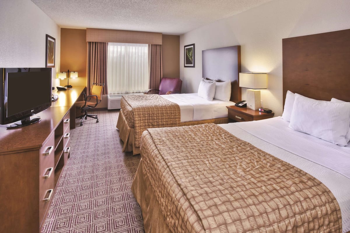 room, 2 double beds, non smoking | premium bedding, in-room safe, desk, laptop workspace