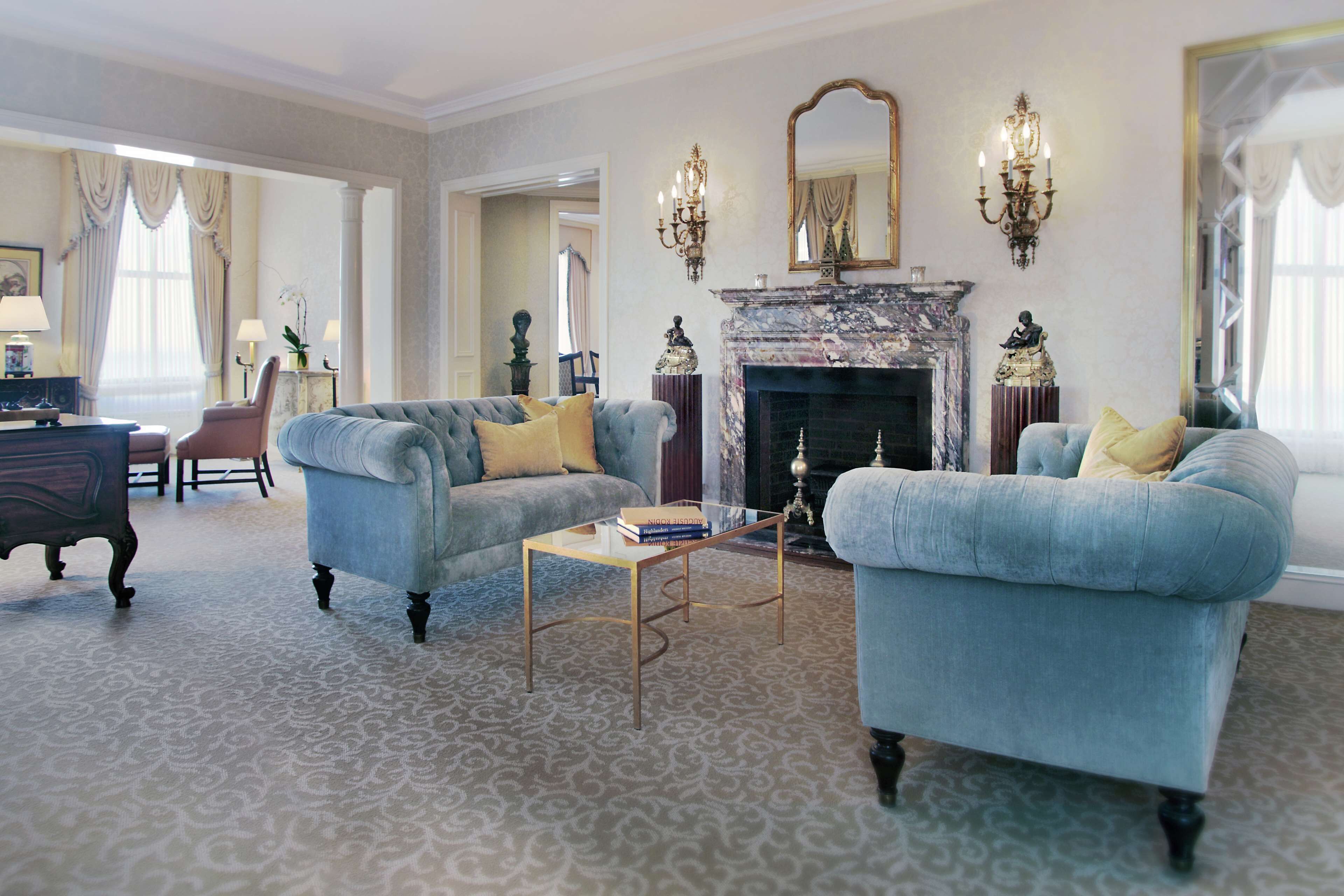 presidential suite, 1 bedroom, lake view | living area | 48-inch flat-screen tv with cable channels, tv, pay films