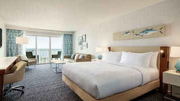 Basic Room, 1 King Bed, Accessible, Bay View (Mobility & Hearing, Roll-in Shower) | In-room safe, desk, laptop workspace, blackout drapes