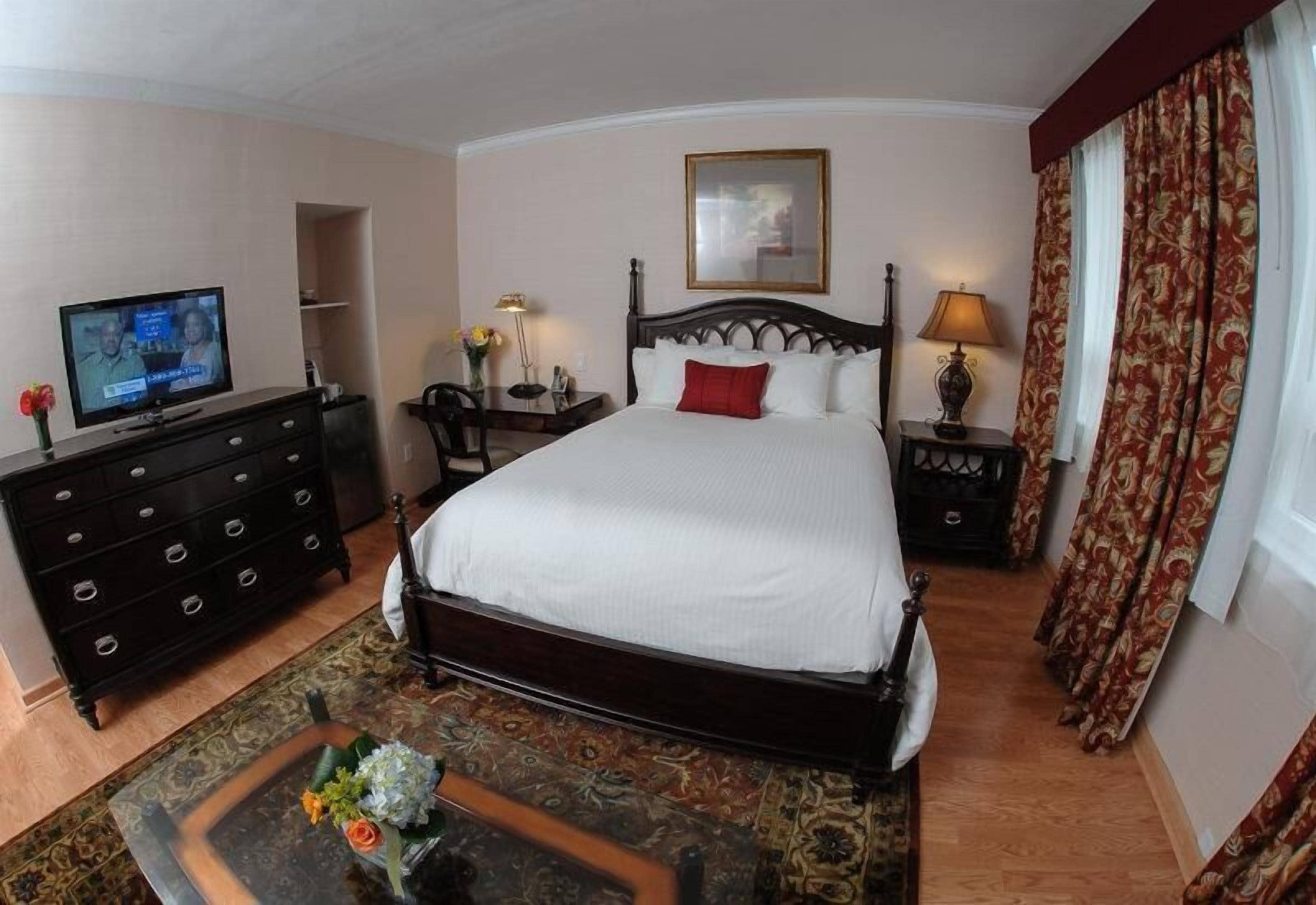 Individually furnished, desk, blackout curtains, iron/ironing board