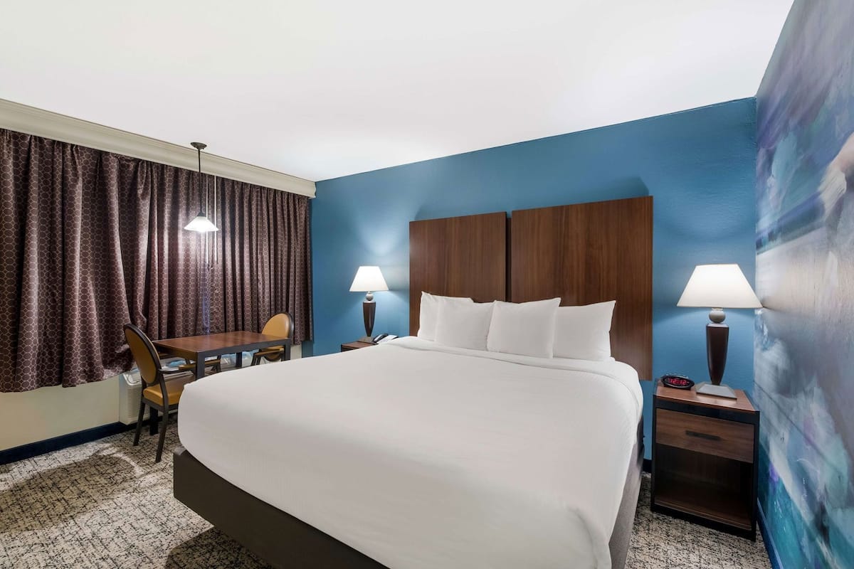 Premium bedding, down comforters, pillowtop beds, in-room safe