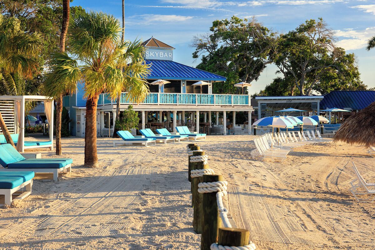 Private beach, white sand, beach cabanas, sun-loungers